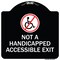 Signmission Not Handicapped Accessible Exit W/ Graphic Heavy-Gauge Aluminum Sign, 18" H, 18" L, BW-1818-23549 A-DES-BW-1818-23549 - alternate 1